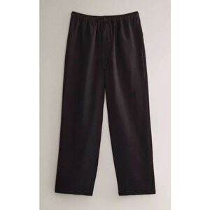 Women's Zara Black 100% Linen Drawstring Trousers Size S